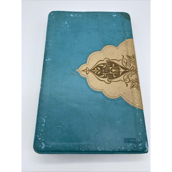 Holy Bible New King James Version 1990 Softcover Fair Condition Teal Green - Picture 2 of 16